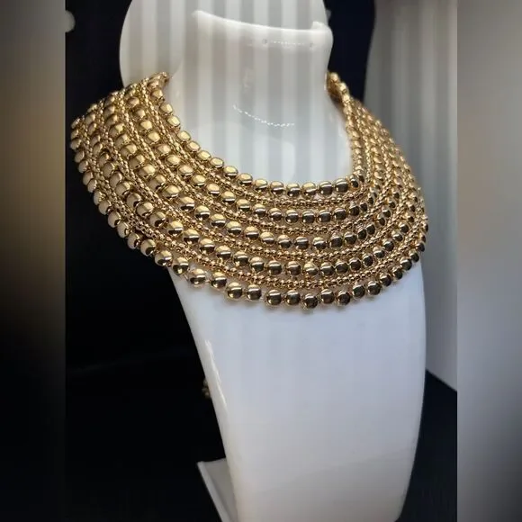 Zara Bold Multilayered Gold Chocker Necklace - Picture 14 of 14
